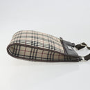 BURBERRY Nova Check Shoulder Bag Canvas Beige Silver Auth 198716A-4