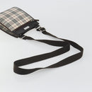 BURBERRY Nova Check Shoulder Bag Canvas Beige Silver Auth 198716A-7