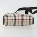 BURBERRY Nova Check Shoulder Bag Canvas Beige Silver Auth 198716A-9