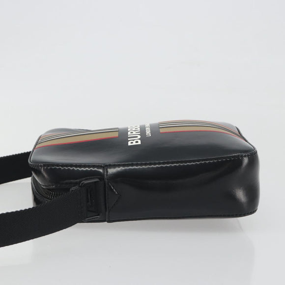 BURBERRY Thornton Messenger Shoulder Bag PVC Canvas Black Auth 198717A