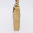CARTIER Shoulder Bag Patent leather Beige Silver Auth 198718V-5