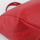 CELINE Horizontal Cabas Tote Bag Leather Red Gold Auth 198719-14