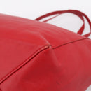 CELINE Horizontal Cabas Tote Bag Leather Red Gold Auth 198719-15