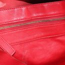 CELINE Horizontal Cabas Tote Bag Leather Red Gold Auth 198719-17