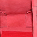 CELINE Horizontal Cabas Tote Bag Leather Red Gold Auth 198719-10