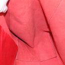 CELINE Horizontal Cabas Tote Bag Leather Red Gold Auth 198719-19