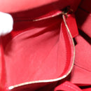 CELINE Horizontal Cabas Tote Bag Leather Red Gold Auth 198719-11