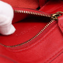 CELINE Horizontal Cabas Tote Bag Leather Red Gold Auth 198719-12