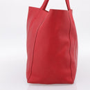 CELINE Horizontal Cabas Tote Bag Leather Red Gold Auth 198719-4