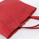 CELINE Horizontal Cabas Tote Bag Leather Red Gold Auth 198719-6