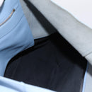 CELINE Horizontal Kabbalaj Hand Bag Leather Light Blue Gold Auth 198720A-19
