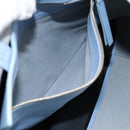 CELINE Horizontal Kabbalaj Hand Bag Leather Light Blue Gold Auth 198720A-11