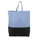 CELINE Horizontal Kabbalaj Hand Bag Leather Light Blue Gold Auth 198720A-13