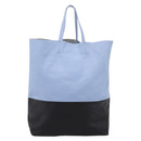 CELINE Horizontal Kabbalaj Hand Bag Leather Light Blue Gold Auth 198720A-2