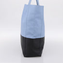 CELINE Horizontal Kabbalaj Hand Bag Leather Light Blue Gold Auth 198720A-4