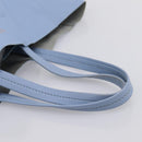 CELINE Horizontal Kabbalaj Hand Bag Leather Light Blue Gold Auth 198720A-7