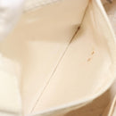 CHANEL Tote Bag Punching Leather White Silver CC Auth 198721A-20