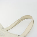 CHANEL Tote Bag Punching Leather White Silver CC Auth 198721A-8