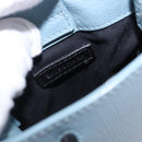 BALENCIAGA Shopping Phone Holder Bag Leather 2way Light Blue 593826 Auth 198722A-19