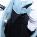 BALENCIAGA Shopping Phone Holder Bag Leather 2way Light Blue 593826 Auth 198722A-21