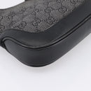 GUCCI GG Canvas Jackie Shoulder Bag Black Silver 01147 Auth 198724V-11
