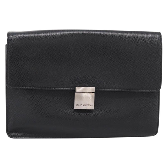 LOUIS VUITTON Taiga Selenga Clutch Bag Ardoise M30782 LV Auth 198728