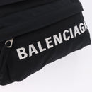 BALENCIAGA Waist Bag Nylon Black Silver 533009 Auth 198730A-17