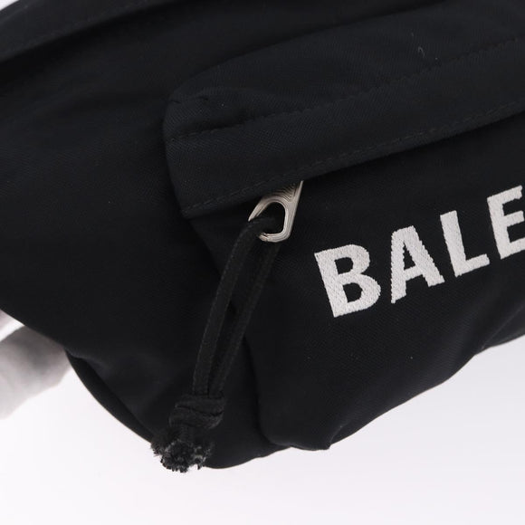BALENCIAGA Waist Bag Nylon Black Silver 533009 Auth 198730A