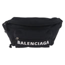 BALENCIAGA Waist Bag Nylon Black Silver 533009 Auth 198730A-13