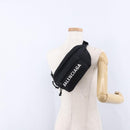 BALENCIAGA Waist Bag Nylon Black Silver 533009 Auth 198730A-23