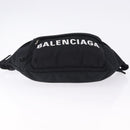 BALENCIAGA Waist Bag Nylon Black Silver 533009 Auth 198730A-5