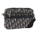 Christian Dior Trotter Canvas Shoulder Bag Navy Silver Auth 198731V-1