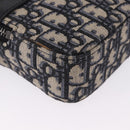 Christian Dior Trotter Canvas Shoulder Bag Navy Silver Auth 198731V-14