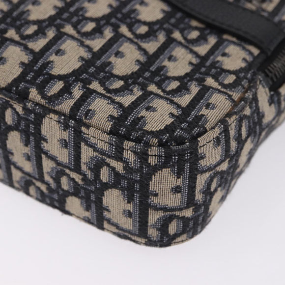 Christian Dior Trotter Canvas Shoulder Bag Navy Silver Auth 198731V