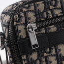Christian Dior Trotter Canvas Shoulder Bag Navy Silver Auth 198731V-19