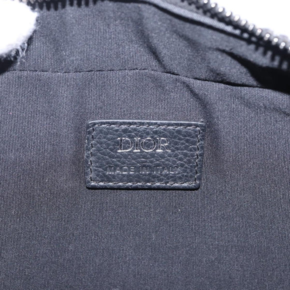 Christian Dior Trotter Canvas Shoulder Bag Navy Silver Auth 198731V