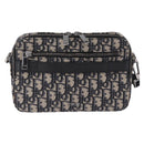 Christian Dior Trotter Canvas Shoulder Bag Navy Silver Auth 198731V-13