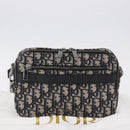 Christian Dior Trotter Canvas Shoulder Bag Navy Silver Auth 198731V-12