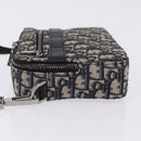 Christian Dior Trotter Canvas Shoulder Bag Navy Silver Auth 198731V-4