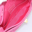 CHANEL 2.55 Chain Shoulder Bag Cotton Jersey Pink Gold CC Auth 198733M-19