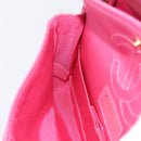 CHANEL 2.55 Chain Shoulder Bag Cotton Jersey Pink Gold CC Auth 198733M-21