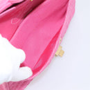 CHANEL 2.55 Chain Shoulder Bag Cotton Jersey Pink Gold CC Auth 198733M-23