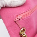 CHANEL 2.55 Chain Shoulder Bag Cotton Jersey Pink Gold CC Auth 198733M-25