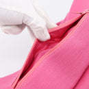 CHANEL 2.55 Chain Shoulder Bag Cotton Jersey Pink Gold CC Auth 198733M-26
