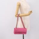 CHANEL 2.55 Chain Shoulder Bag Cotton Jersey Pink Gold CC Auth 198733M-29