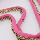 CHANEL 2.55 Chain Shoulder Bag Cotton Jersey Pink Gold CC Auth 198733M-8