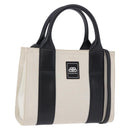 BALENCIAGA Trade XS Hand Bag Canvas 2way Beige Silver 620882 Auth 198734A-1
