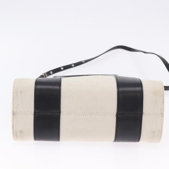 BALENCIAGA Trade XS Hand Bag Canvas 2way Beige Silver 620882 Auth 198734A