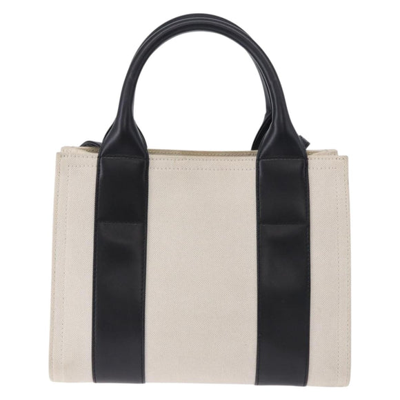 BALENCIAGA Trade XS Hand Bag Canvas 2way Beige Silver 620882 Auth 198734A