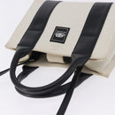 BALENCIAGA Trade XS Hand Bag Canvas 2way Beige Silver 620882 Auth 198734A-6